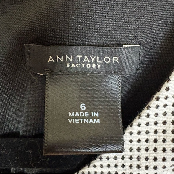 Ann Taylor Factory Dress Sz 6 Career Office Work Wear professional black white - Picture 10 of 13